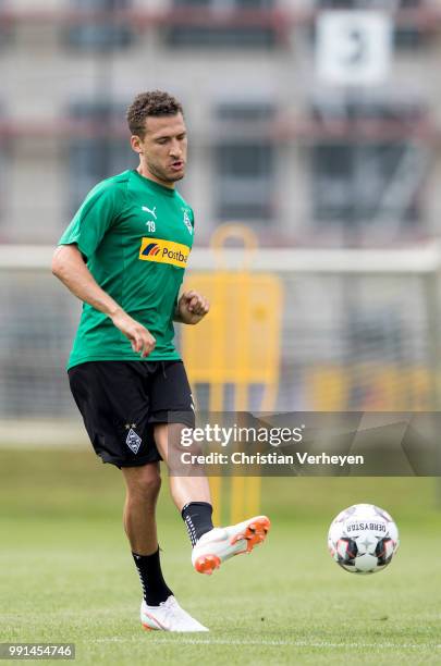 Fabian Johnson during a training session of Borussia Moenchengladbach at Borussia-Park on July 04, 2018 in Moenchengladbach, Germany.