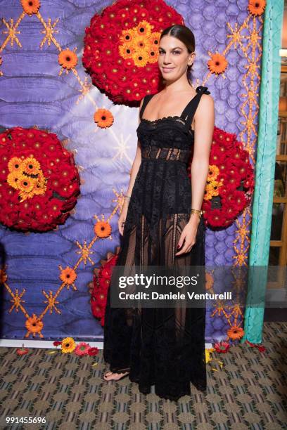 Bianca Brandolini D'Adda attends Ximena Kavalekas and Margherita Missoni Lunch In Paris During Haute Couture on July 4, 2018 in Paris, France.