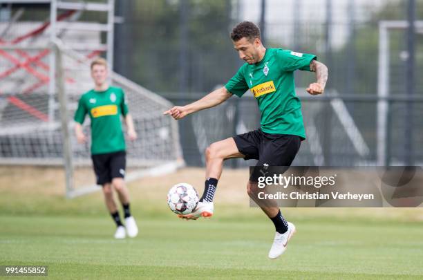 Fabian Johnson during a training session of Borussia Moenchengladbach at Borussia-Park on July 04, 2018 in Moenchengladbach, Germany.