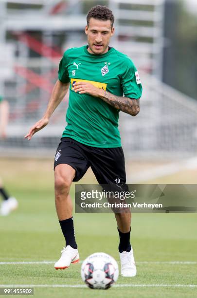 Fabian Johnson during a training session of Borussia Moenchengladbach at Borussia-Park on July 04, 2018 in Moenchengladbach, Germany.