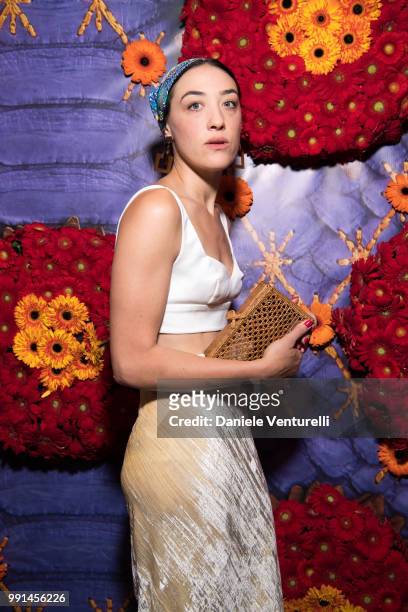 Mia Moretti attends Ximena Kavalekas and Margherita Missoni Lunch In Paris During Haute Couture on July 4, 2018 in Paris, France.