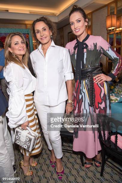 Ximena Kavalekas, Nati Abascal and Nieves Alvares attend Ximena Kavalekas and Margherita Missoni Lunch In Paris During Haute Couture on July 4, 2018...