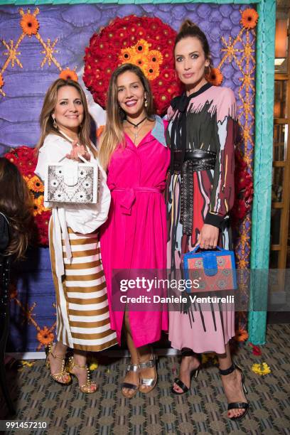 Ximena Kavalekas, Margherita Missoni and Nieves Alvares attend Ximena Kavalekas and Margherita Missoni Lunch In Paris During Haute Couture on July 4,...