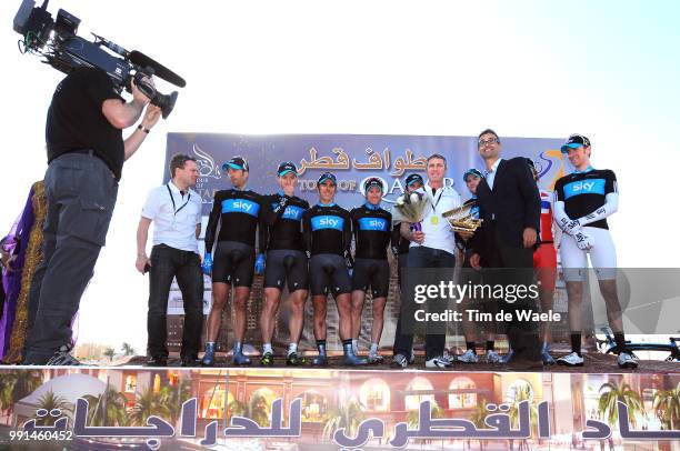 9Th Tour Of Qatar, Stage 1 Podium, Team Sky / Bradley Wiggins / Kurt-Asle Arvesen / Edvald Boasson Hagen / Russel Downing / Juan Antonio Flecha /...