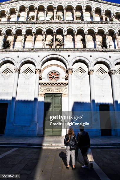 san michele in foro, lucca, tuscany, central italy - consiglio stock pictures, royalty-free photos & images