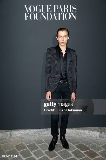 Paul Hameline attends Vogue Foundation Dinner Photocall as part of Paris Fashion Week - Haute Couture Fall/Winter 2018-2019 at Musee Galliera on July...