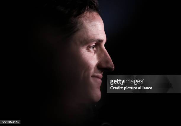 Germany's Sebastian Rudy giving interviews ahead of the German national soccer squad's training in the Sudstadion in Cologne, Germany, 12 November...