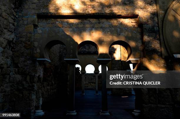 View taken on July 3, 2018 of the Portico Oriental at the Caliphate City of Medina Azahara in Cordova, southern Spain. - The Caliphate city of Medina...