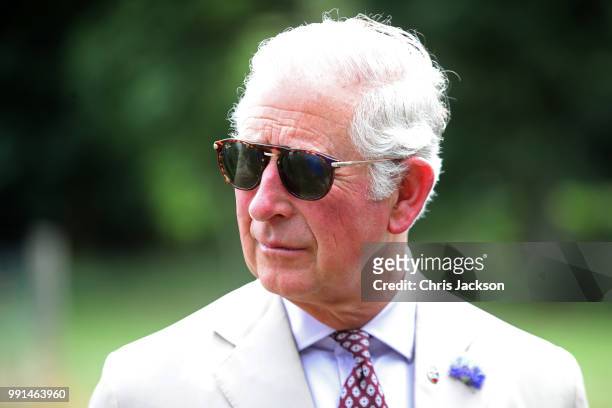 Prince Charles, Prince of Wales arrives to celebrate the 60th Anniversary of the designation of the Brecon Beacons National Park at the Brecon...