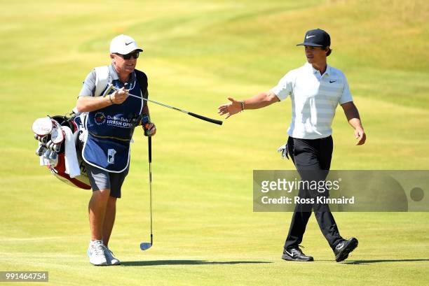 Thorbjorn Olesen of Denmark in action during the pro-am event prior to the Dubai Duty Free Irish Open at Ballyliffin Golf Club on July 4, 2018 in...