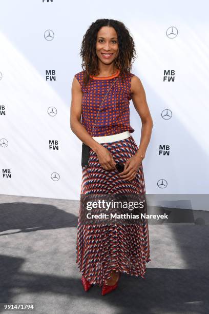 Annabelle Mandeng attends the Maison Common show during the Berlin Fashion Week Spring/Summer 2019 at ewerk on July 4, 2018 in Berlin, Germany.