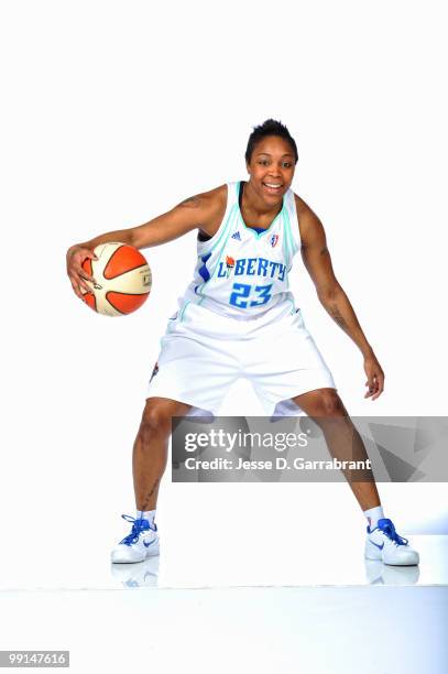 Cappie Pondexter of the New York Liberty poses for a photo during WNBA Media Day on May 12, 2010 at the MSG Training Facility in Tarrytown, New York....