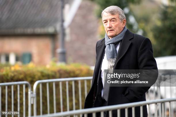 The former DFB president Wolfgang Niersbach arrives at the mourning ceremony of the departed former soccer player Hans Schaefer in Cologne, Germany,...