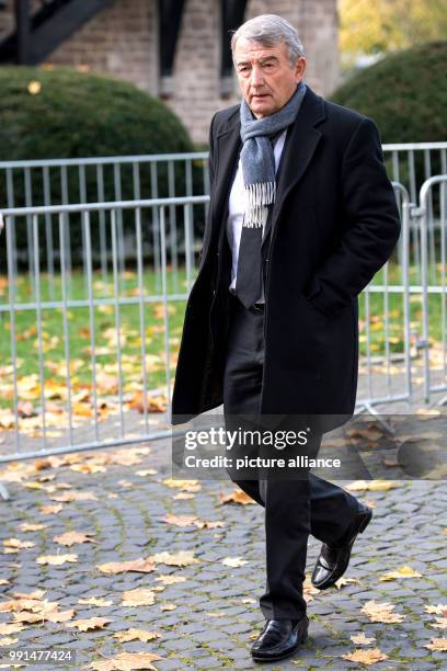 Former DFB president Wolfgang Niersbach arrives at the mourning ceremony of the departed former soccer player Hans Schaefer in Cologne, Germany, 14...