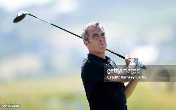 Donegal , Ireland - 4 July 2018; Actor James Nesbitt during the Pro-Am round ahead of the Irish Open Golf Championship at Ballyliffin Golf Club in...