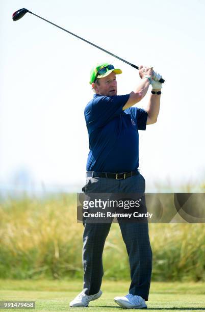 Donegal , Ireland - 4 July 2018; Former Taoiseach Enda Kenny T.D on the 12th hole during the Pro-Am round ahead of the Irish Open Golf Championship...