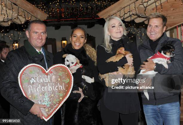 The host and CEO of the Aiderbichl Manor, Dieter Ehrengruber , British singer and songwriter Leona Lewis, Kathrin Glock, wife of waffle producer...