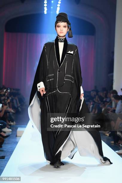 Model walks the runway during the Jean-Paul Gaultier Haute Couture Fall Winter 2018/2019 show as part of Paris Fashion Week on July 4, 2018 in Paris,...