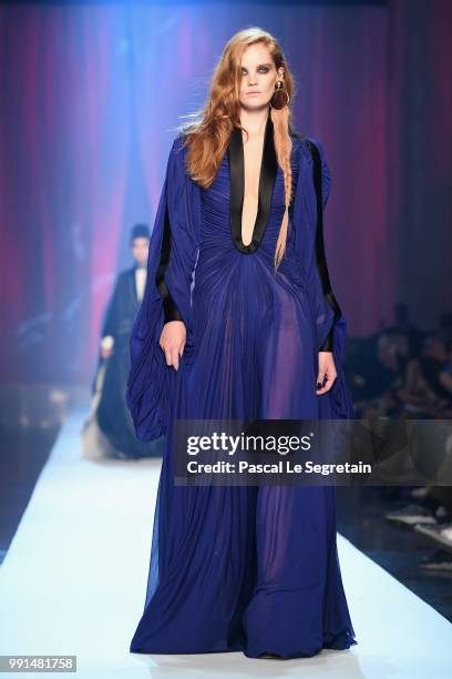 Alexina Graham walks the runway during the Jean-Paul Gaultier Haute Couture Fall Winter 2018/2019 show as part of Paris Fashion Week on July 4, 2018...