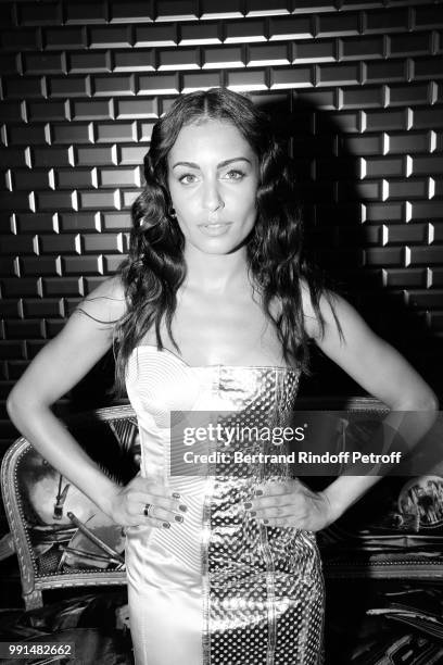 Hiba Abouk attends the Jean-Paul Gaultier Haute Couture Fall Winter 2018/2019 show as part of Paris Fashion Week on July 4, 2018 in Paris, France.