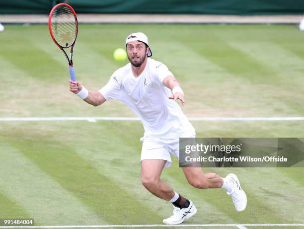 Paolo Lorenzi v Gael Monfils - Paolo Lorenzi at All England Lawn Tennis and Croquet Club on July 4, 2018 in London, England.