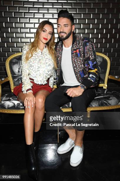 Nabilla Benattia and Thomas Vergara attend the Jean-Paul Gaultier Haute Couture Fall Winter 2018/2019 show as part of Paris Fashion Week on July 4,...