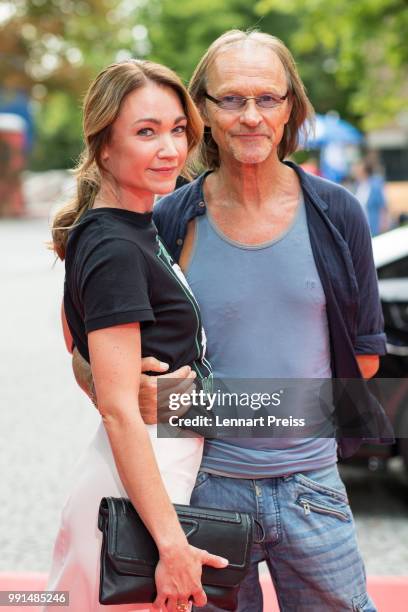 Lisa Maria Potthoff and Eisi Gulp attend the premiere of the movie 'Bier Royal' as part of the Munich Film Festival 2018 at Gasteig on July 4, 2018...