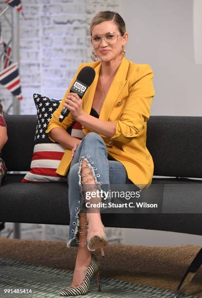 Ashley Roberts, interviewed during the 'Coming In America' BUILD panel discussion on July 4, 2018 in London, England.