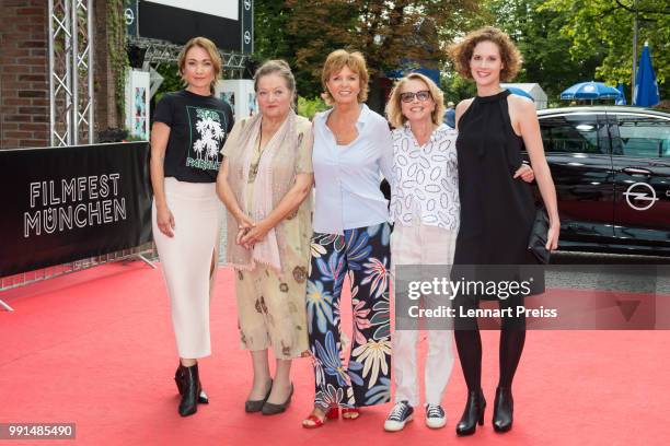 Lisa Maria Potthoff , Marianne Saegebrecht, Ulrike Kriener, Gisela Schneeberger and Julia Riedler attend the premiere of the movie 'Bier Royal' as...