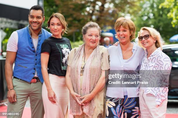 Michael Klammer , Lisa Maria Potthoff, Marianne Saegebrecht, Ulrike Kriener and Gisela Schneeberger attend the premiere of the movie 'Bier Royal' as...