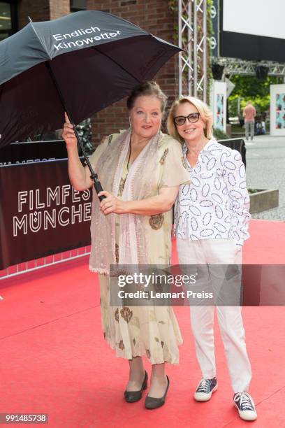 Marianne Saegebrecht and Gisela Schneeberger attend the premiere of the movie 'Bier Royal' as part of the Munich Film Festival 2018 at Gasteig on...