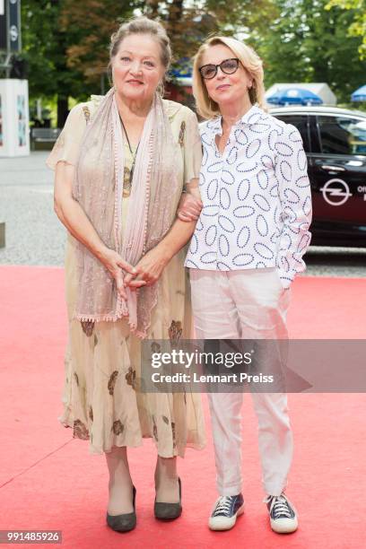 Marianne Saegebrecht and Gisela Schneeberger attend the premiere of the movie 'Bier Royal' as part of the Munich Film Festival 2018 at Gasteig on...