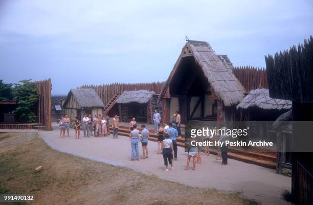 General view as actors learn their parts in a scene at The Renaissance Pleasure Faire circa 1960's in San Francisco, California.