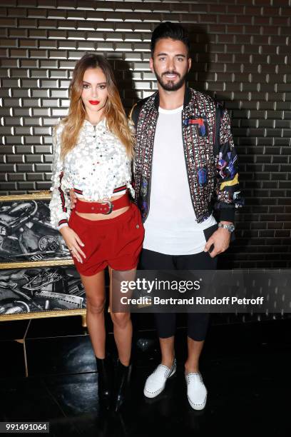 Nabilla Benattia and Thomas Vergara attend the Jean-Paul Gaultier Haute Couture Fall Winter 2018/2019 show as part of Paris Fashion Week on July 4,...