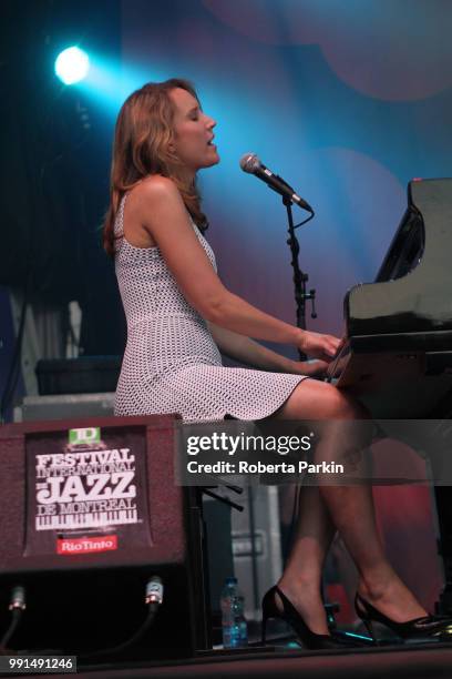 Sarah McKenzie performs during the 2018 Festival International de Jazz de Montreal at Quartier des spectacles on July 3rd, 2018 in Montreal, Canada.