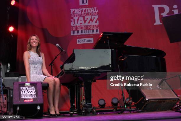 Sarah McKenzie performs during the 2018 Festival International de Jazz de Montreal at Quartier des spectacles on July 3rd, 2018 in Montreal, Canada.