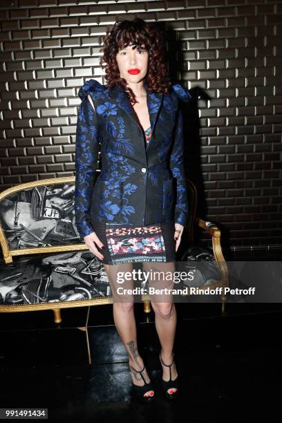 Paz de la Huerta attends the Jean-Paul Gaultier Haute Couture Fall Winter 2018/2019 show as part of Paris Fashion Week on July 4, 2018 in Paris,...