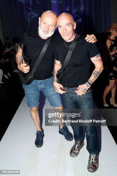 Stylists Pierre et Gilles attend the Jean-Paul Gaultier Haute Couture Fall Winter 2018/2019 show as part of Paris Fashion Week on July 4, 2018 in...