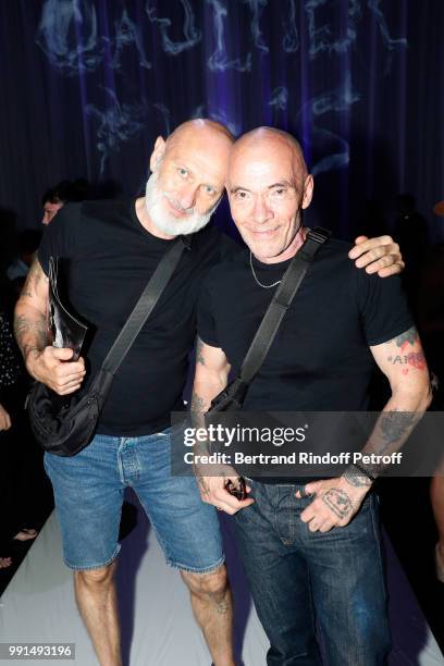 Stylists Pierre et Gilles attend the Jean-Paul Gaultier Haute Couture Fall Winter 2018/2019 show as part of Paris Fashion Week on July 4, 2018 in...