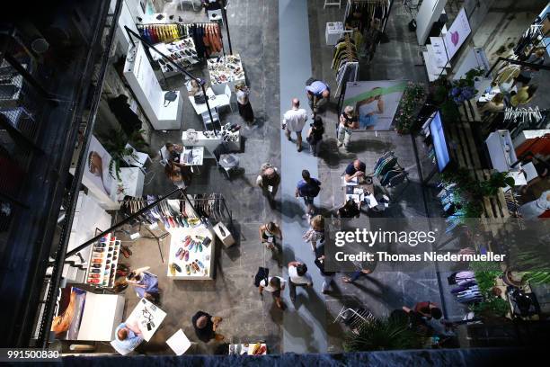 General view of the Greenshowroom & Ethical Fashion Show during the Berlin Fashion Week Spring/Summer 2019 at Kraftwerk Mitte on July 4, 2018 in...