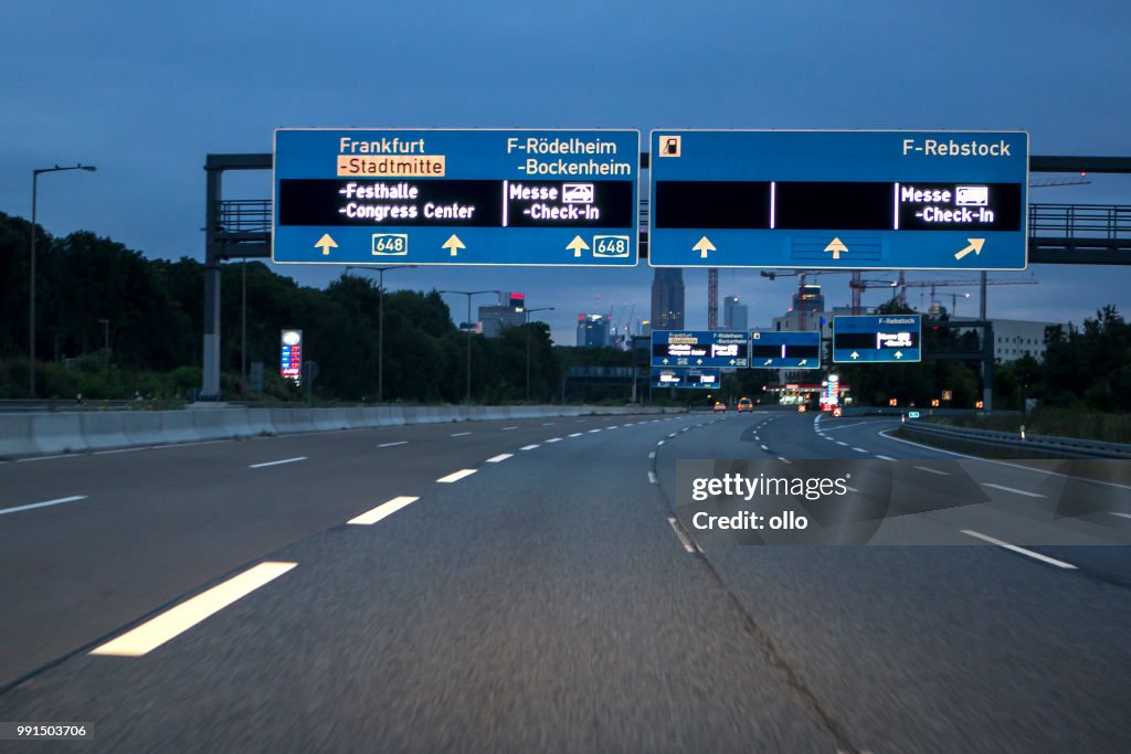 German highway A 648, exit Messe, Congress Center