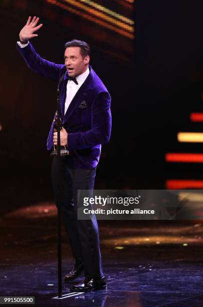 The Australian award winner in the category "Entertainment", Hugh Jackman, during the 69th Bambi Award Ceremony in Berlin, Germany, 16 November 2017....