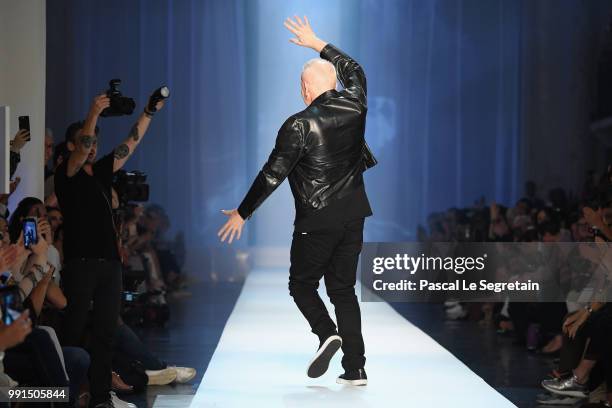 Jean-Paul Gaultier walks the runway during the Jean-Paul Gaultier Haute Couture Fall Winter 2018/2019 show as part of Paris Fashion Week on July 4,...