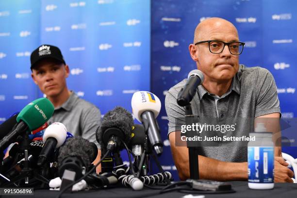 Dave Brailsford of Great Britain Team Manager of Team Sky / during the 105th Tour de France 2018, Team SKY press conference / TDF / on July 4, 2018...