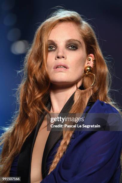 Alexina Graham walks the runway during the Jean-Paul Gaultier Haute Couture Fall Winter 2018/2019 show as part of Paris Fashion Week on July 4, 2018...