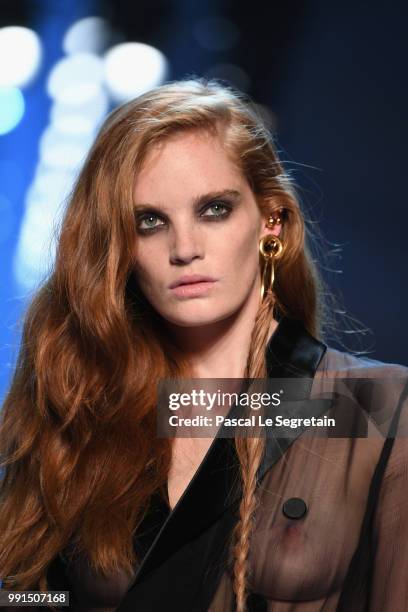 Alexina Graham walks the runway during the Jean-Paul Gaultier Haute Couture Fall Winter 2018/2019 show as part of Paris Fashion Week on July 4, 2018...