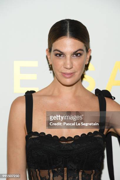 Bianca Brandolini d'Adda attends the Elie Saab Haute Couture Fall Winter 2018/2019 show as part of Paris Fashion Week on July 4, 2018 in Paris,...