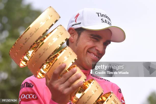 98Th Tour Of Italy 2015, Stage 21Podium/ Contador Alberto Pink Leader Jersey Celebration Joie Vreugde/ Trophee Trofee Cup /Torino-Milano / Giro Tour...