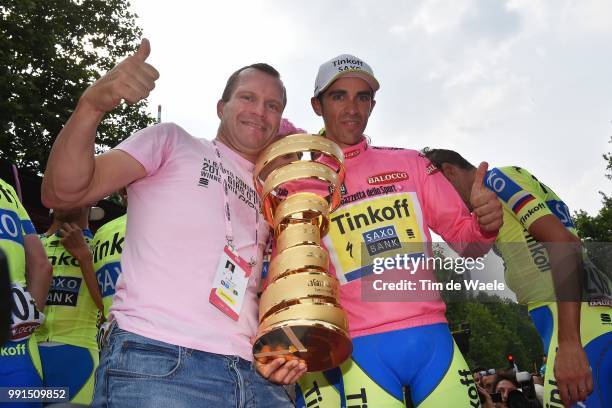 98Th Tour Of Italy 2015, Stage 21Contador Alberto Pink Leader Jersey/ Celebration Joie Vreugde/ Steven De Jongh Sportsdirector Team Tinkoff Saxo Bank...