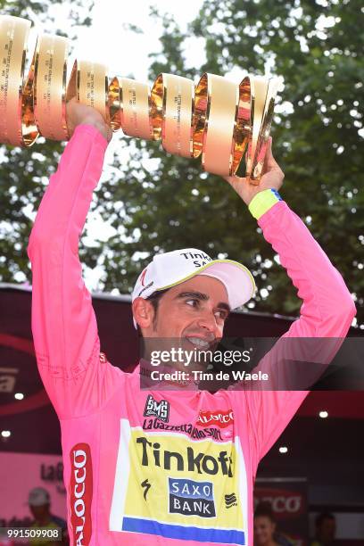 98Th Tour Of Italy 2015, Stage 21Podium/ Contador Alberto Pink Leader Jersey Celebration Joie Vreugde/ Trophee Trofee Cup /Torino-Milano / Giro Tour...